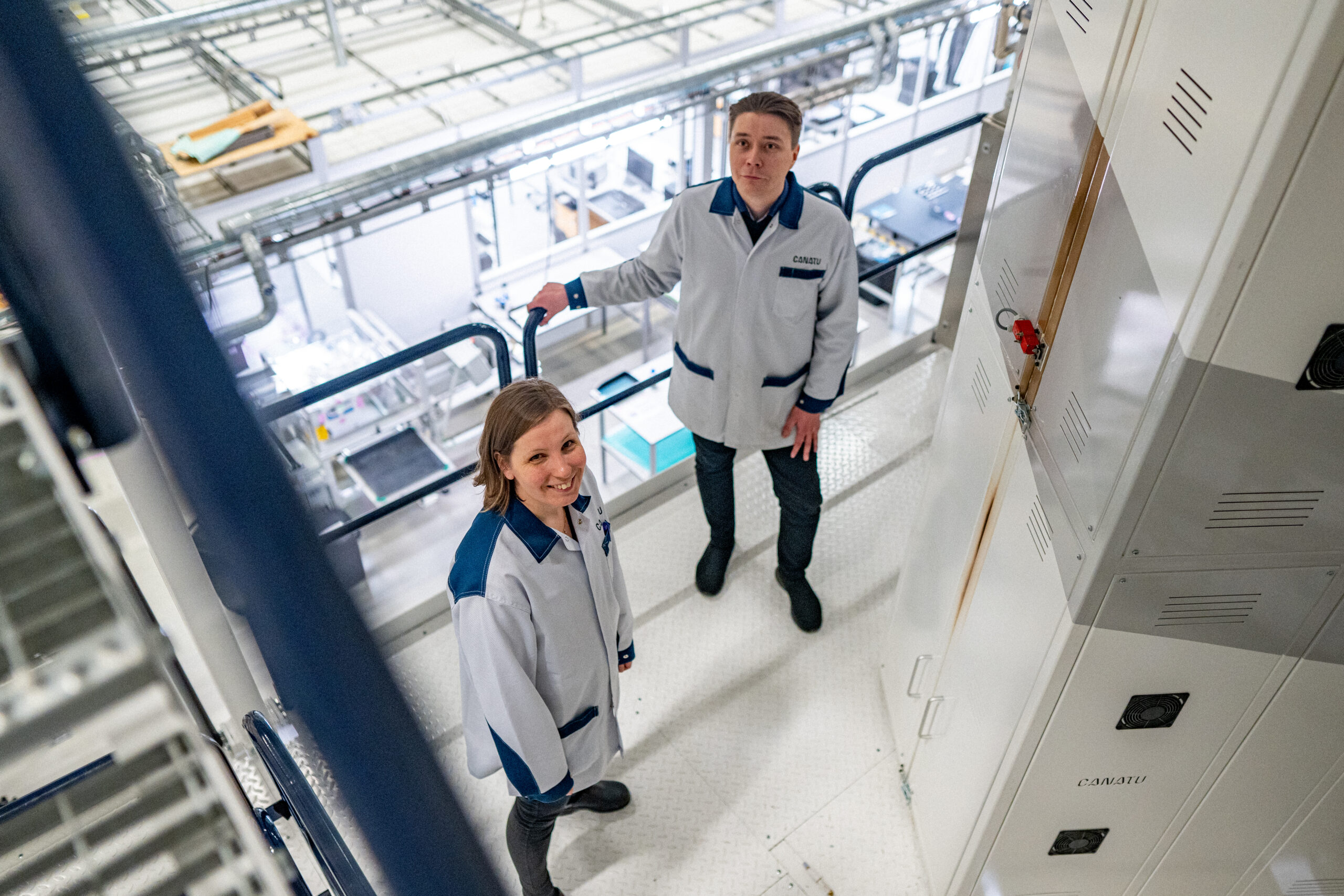 Canatu VP Engineering Taneli Juntunen and Head of Synthesis Emma Salmi